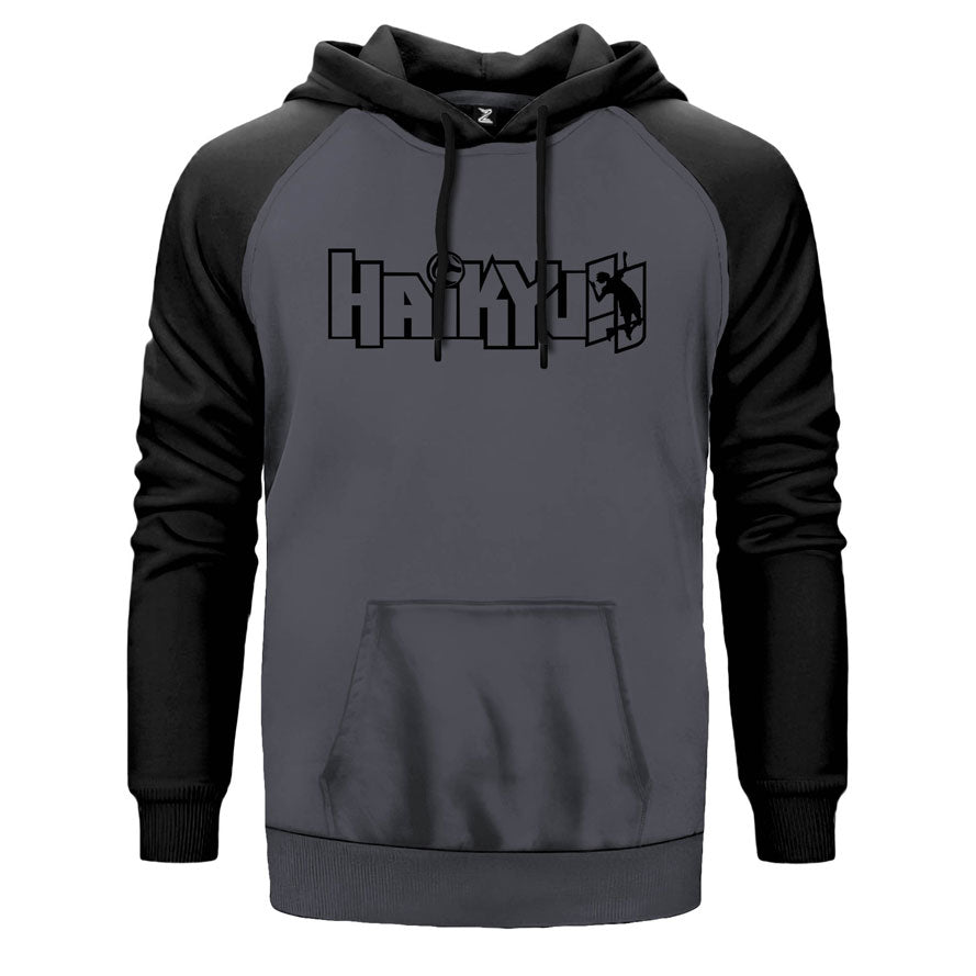 Haikyu Çift Renk Reglan Kol Sweatshirt
