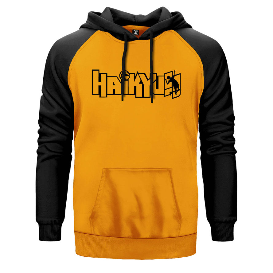 Haikyu Çift Renk Reglan Kol Sweatshirt