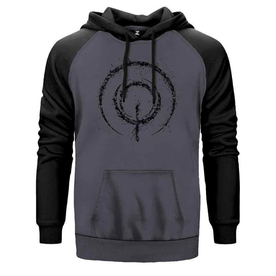 Fate Zero Archer Symbol çift renk reglan kol kapşonlu sweatshirt - gri
