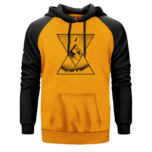 Mountains Pyramid Peaks Çift Renk Reglan Kol Sweatshirt