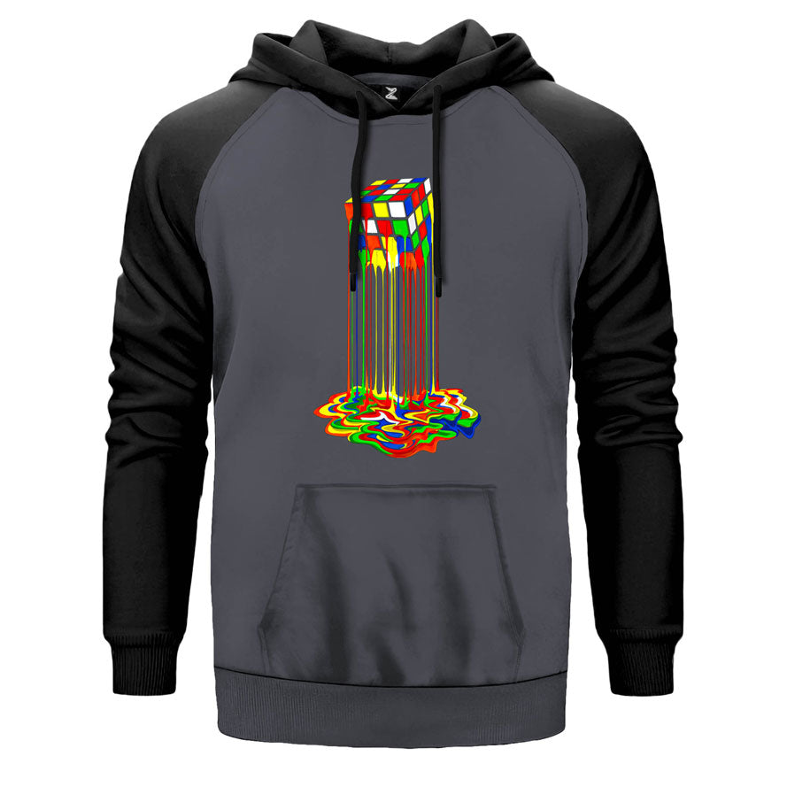 Rubix Cube Rainbow Çift Renk Reglan Kol Sweatshirt