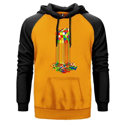 Rubix Cube Rainbow Çift Renk Reglan Kol Sweatshirt