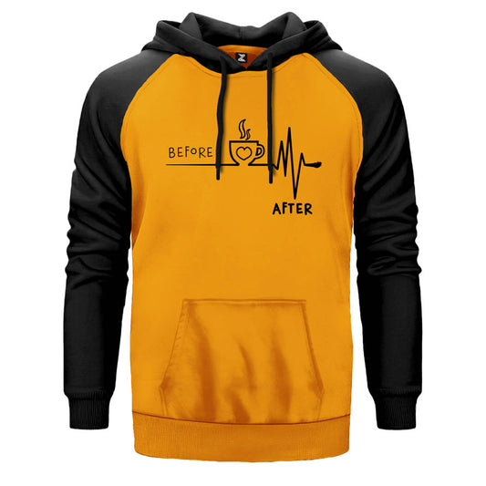 Kahve Öncesi Sonrası Çift Renk Reglan Kol Sweatshirt