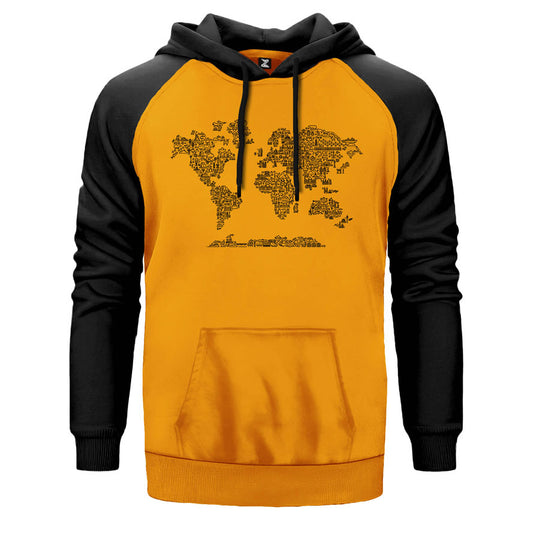 Harita İkon Çift Renk Reglan Kol Sweatshirt