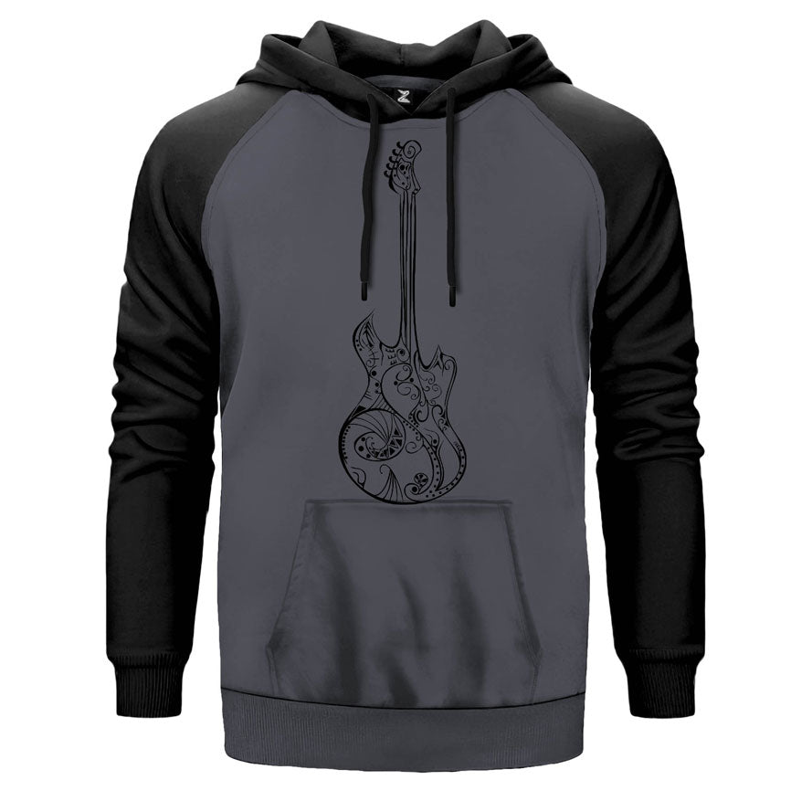 Gitar Müzik Aşkı Çift Renk Reglan Kol Sweatshirt