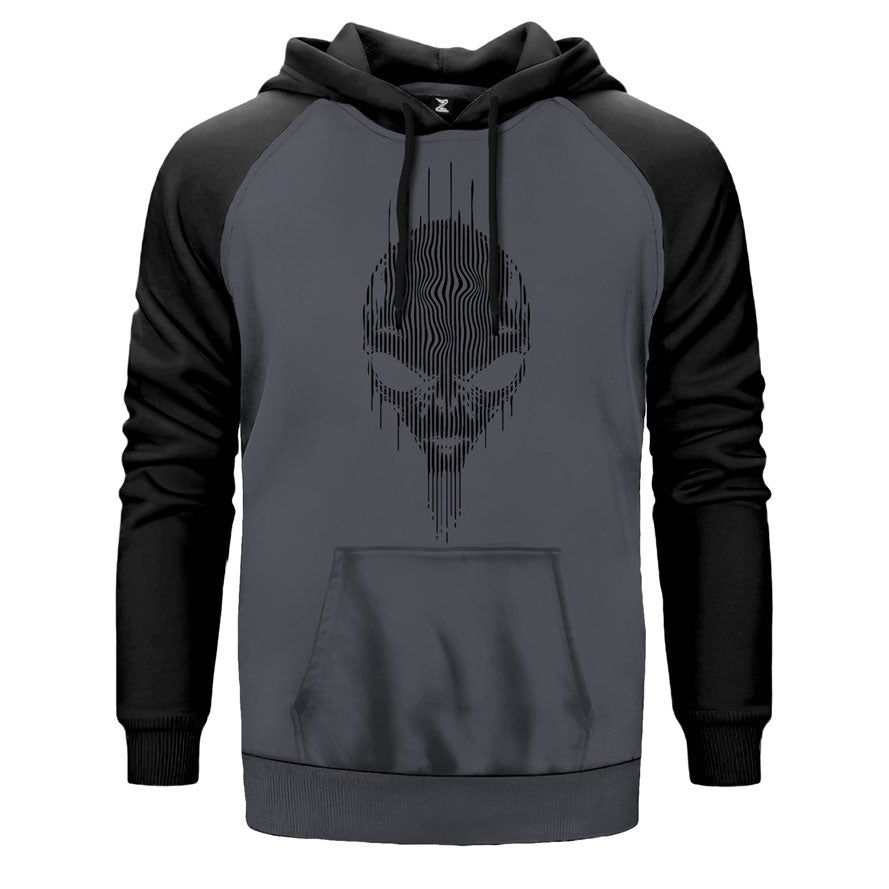 Alien Morph çift renk reglan kol kapşonlu sweatshirt - gri