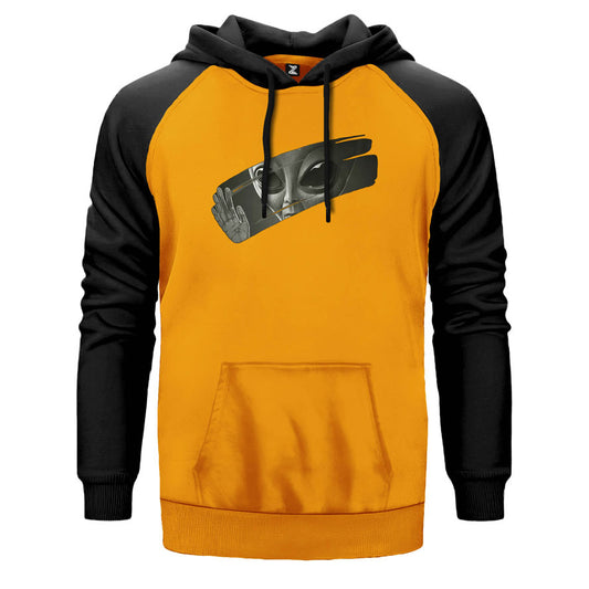 Alien Behind Glass Çift Renk Reglan Kol Sweatshirt