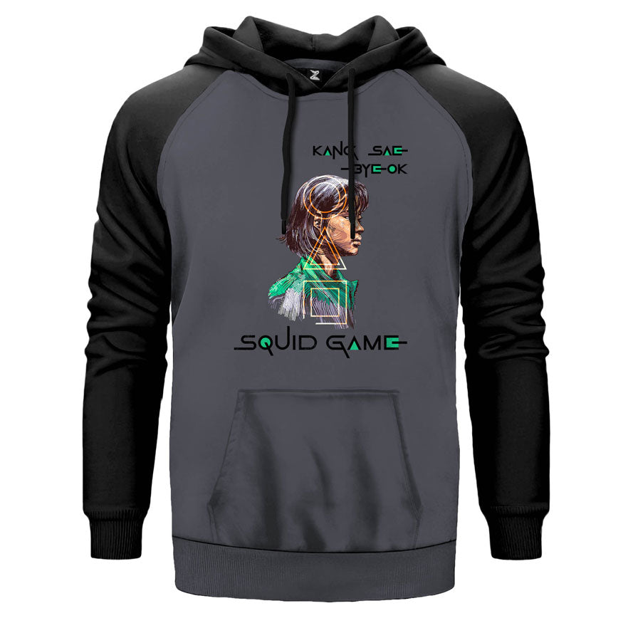 Squid Game Kang Sea-Byeok Çift Renk Reglan Kol Sweatshirt