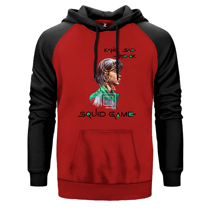 Squid Game Kang Sea-Byeok Çift Renk Reglan Kol Sweatshirt