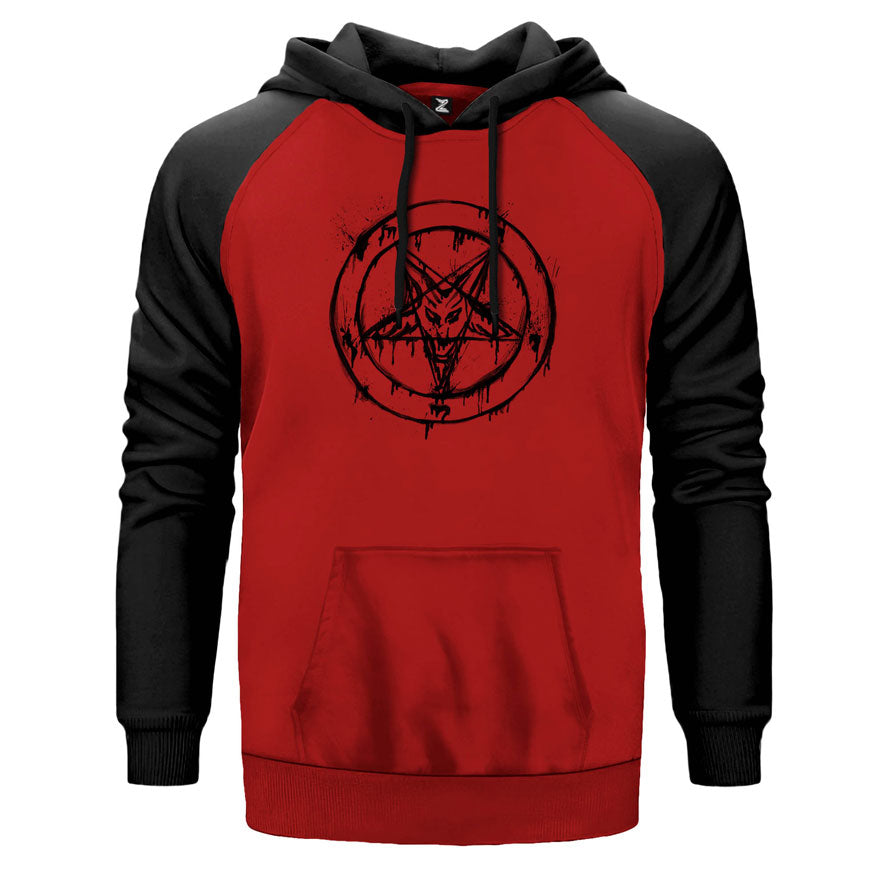 Pentagram Splash Çift Renk Reglan Kol Sweatshirt