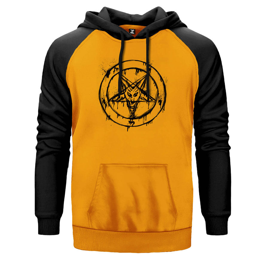 Pentagram Splash Çift Renk Reglan Kol Sweatshirt