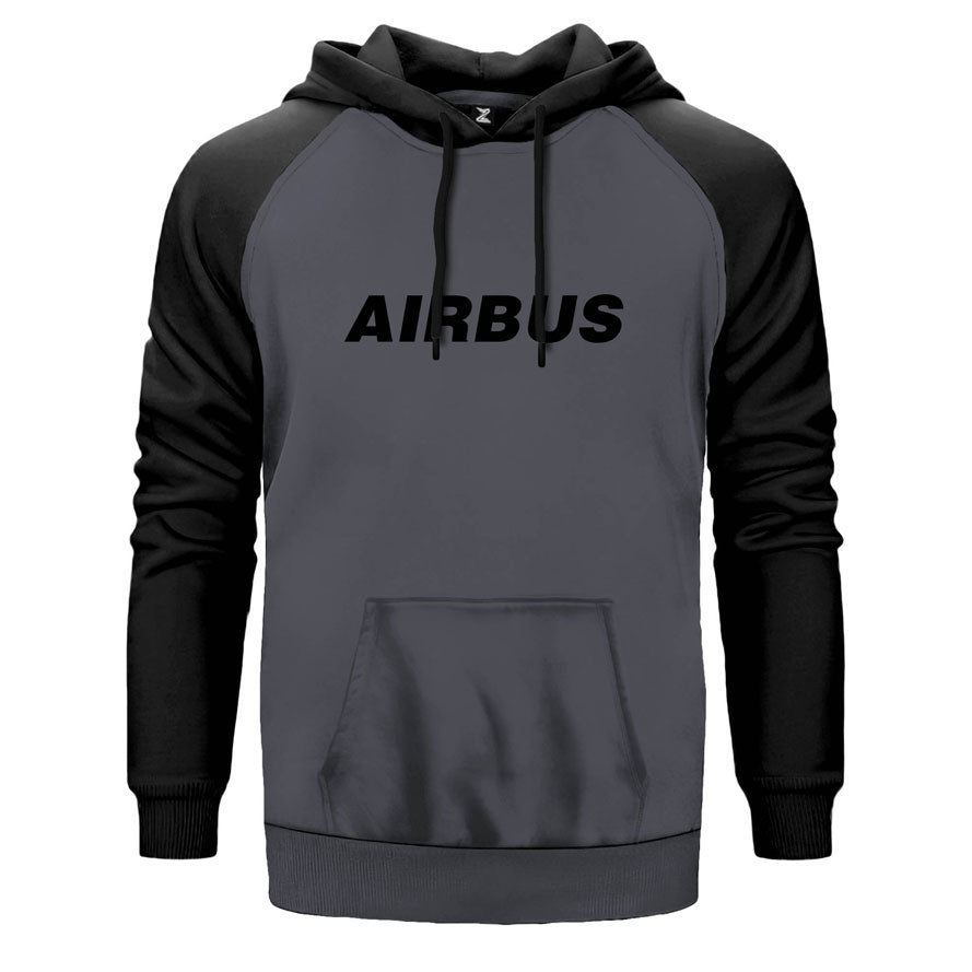 Airbus çift renk reglan kol kapşonlu sweatshirt - gri