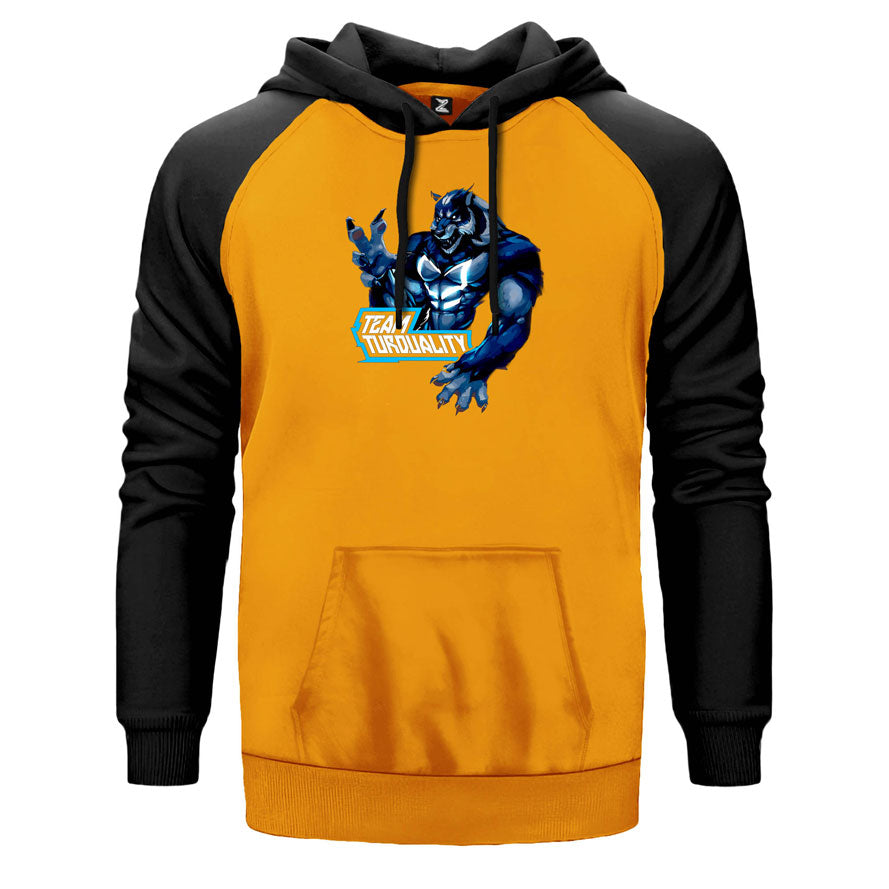Turquality Wolf Çift Renk Reglan Kol Sweatshirt