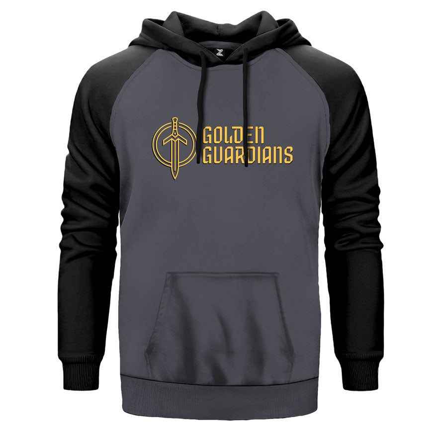 Golden Guardians Side çift renk reglan kol kapşonlu sweatshirt - gri