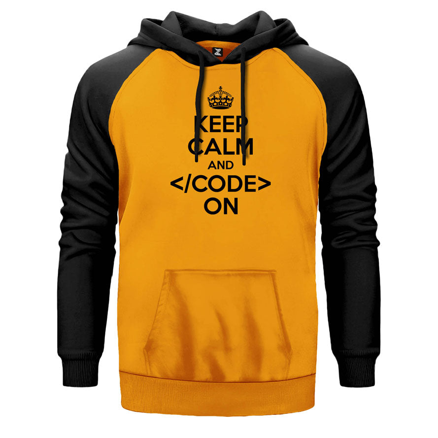 Keep Calm Code Çift Renk Reglan Kol Sweatshirt