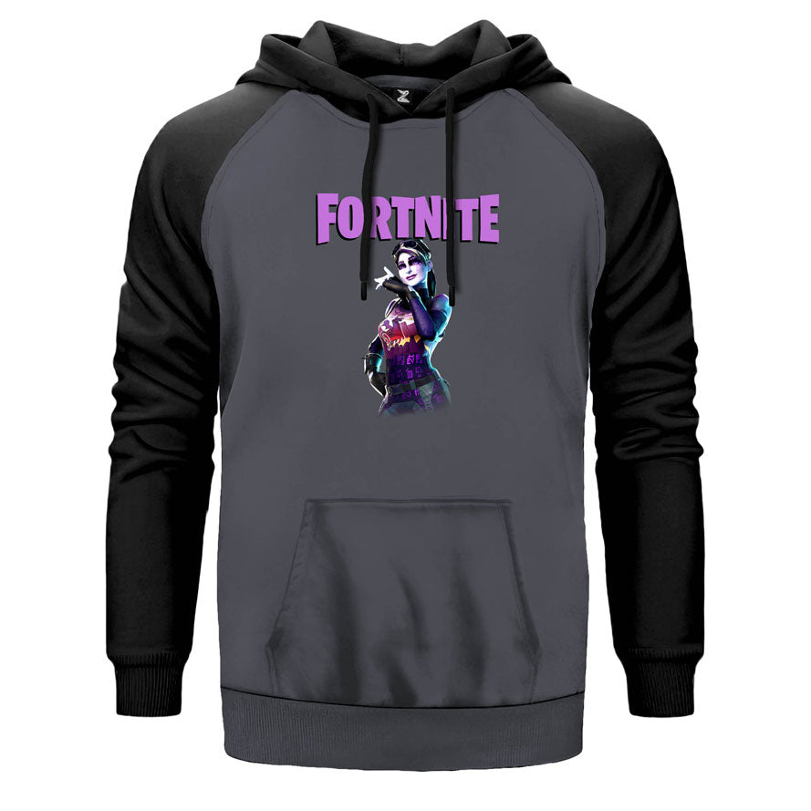Fortnite Dark Bomber Çift Renk Reglan Kol Sweatshirt