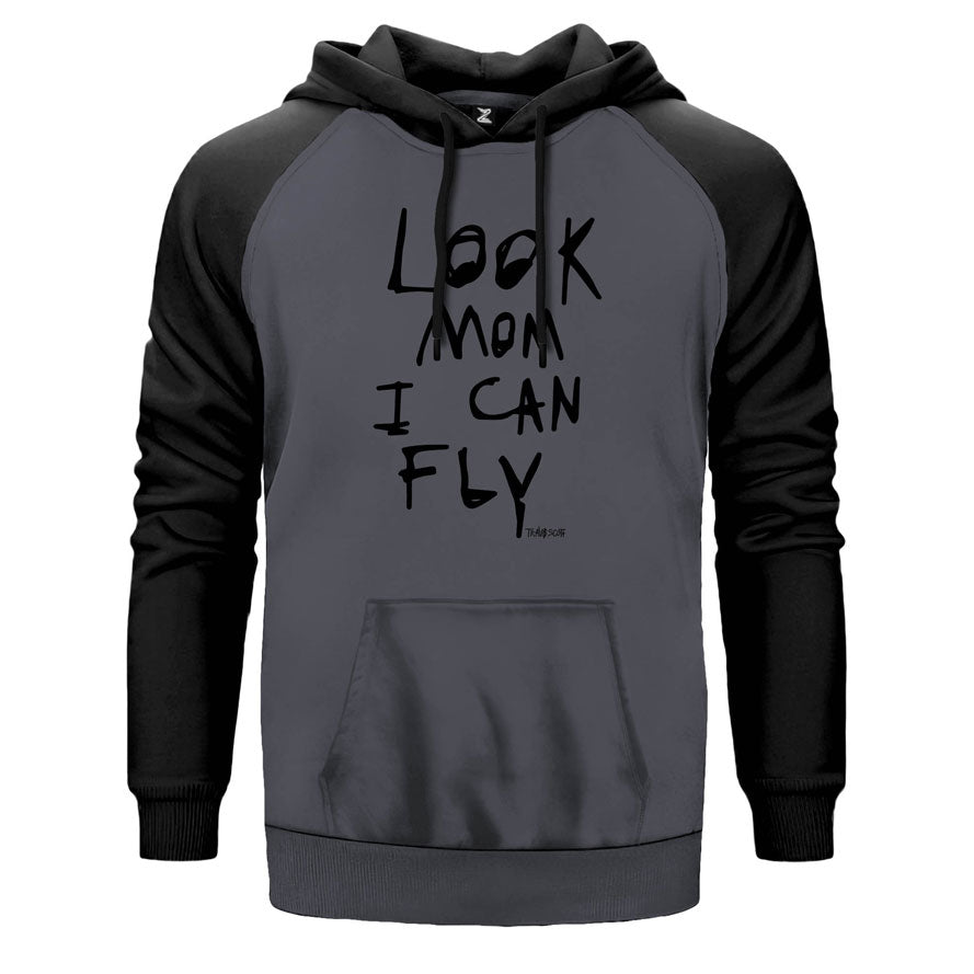 Travis Scott Look Mom I Can Fly Çift Renk Reglan Kol Sweatshirt