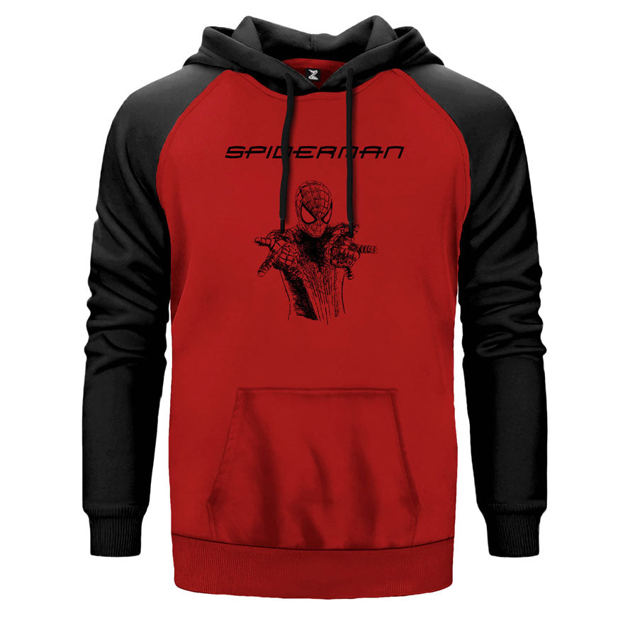 Spiderman Amazing Sketched Çift Renk Reglan Kol Sweatshirt