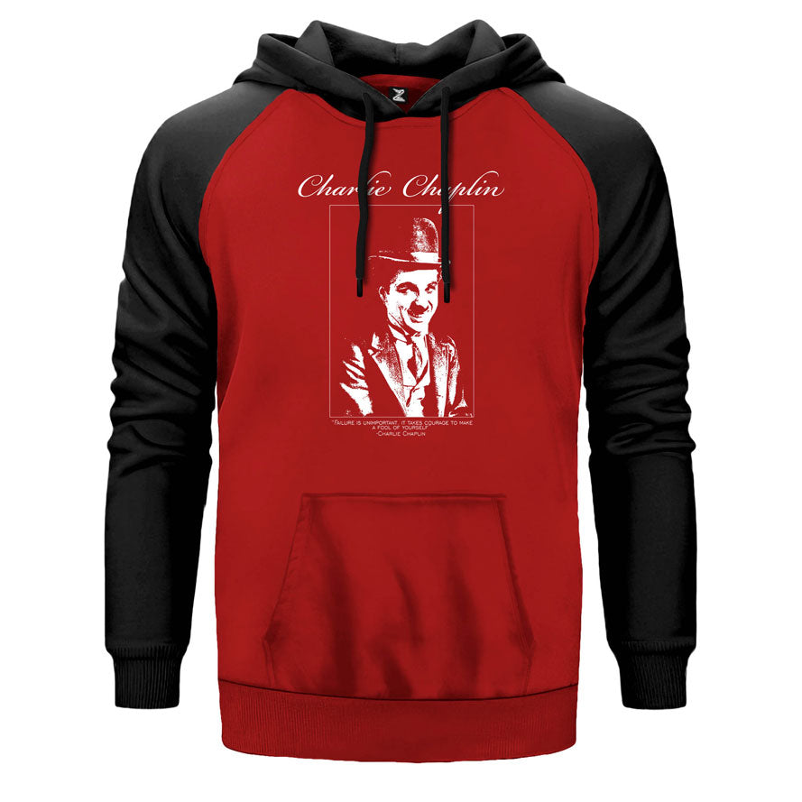 Charlie Chaplin Quotes Çift Renk Reglan Kol Sweatshirt