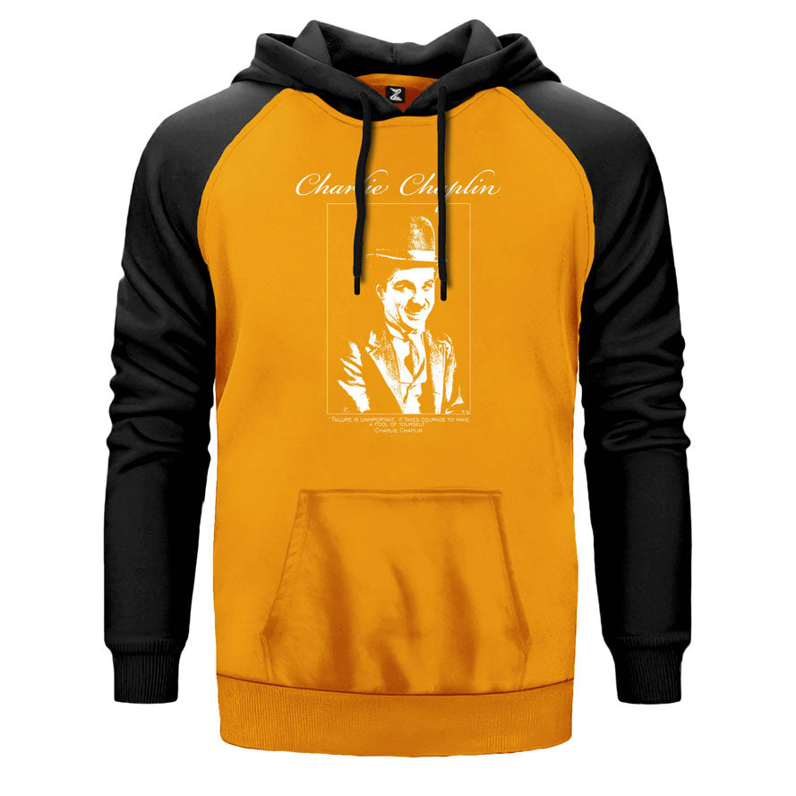 Charlie Chaplin Quotes Çift Renk Reglan Kol Sweatshirt