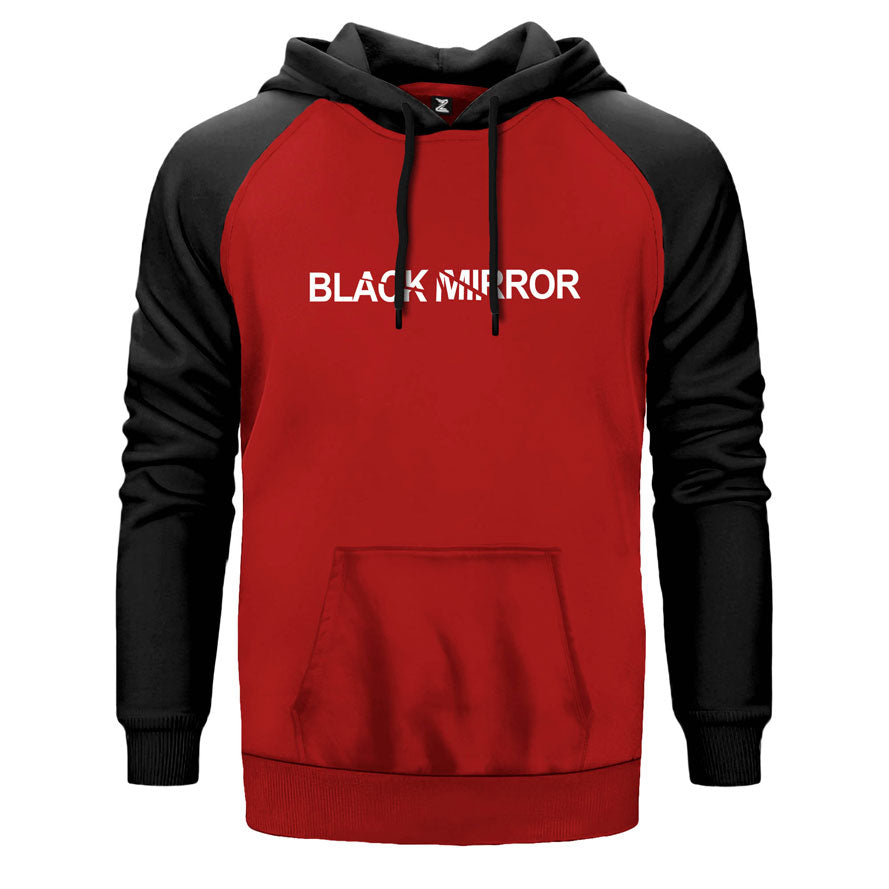 Black Mirror Logo Çift Renk Reglan Kol Sweatshirt