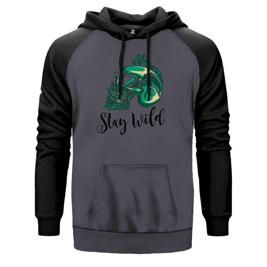 Stay Wild Çift Renk Reglan Kol Sweatshirt