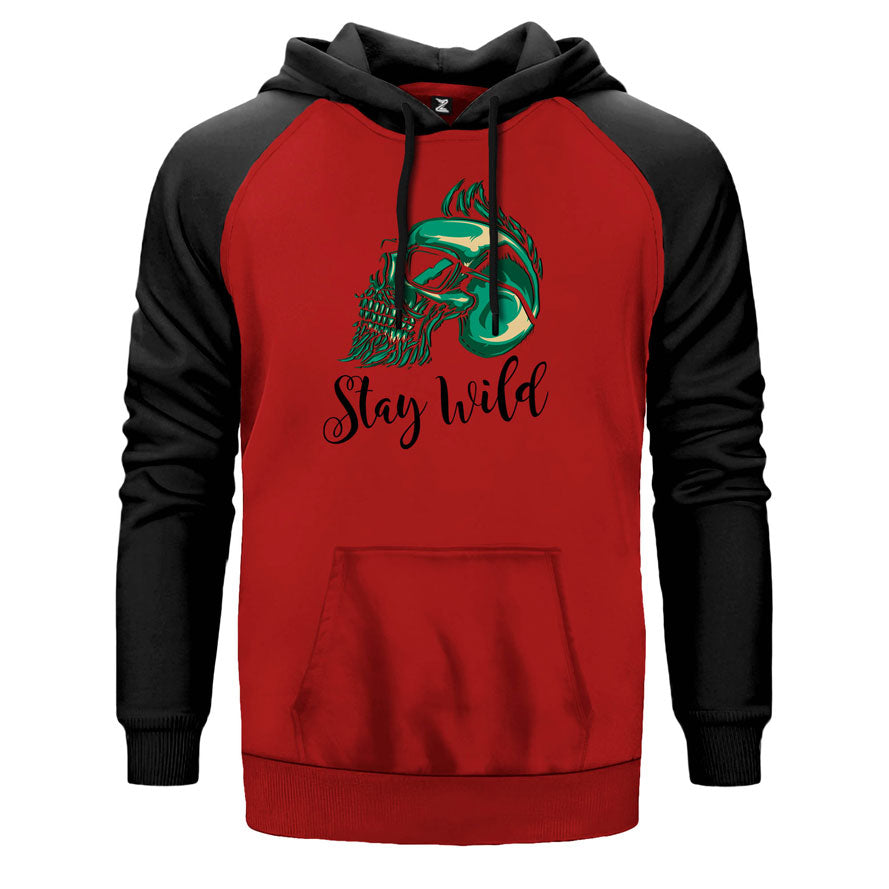 Stay Wild Çift Renk Reglan Kol Sweatshirt