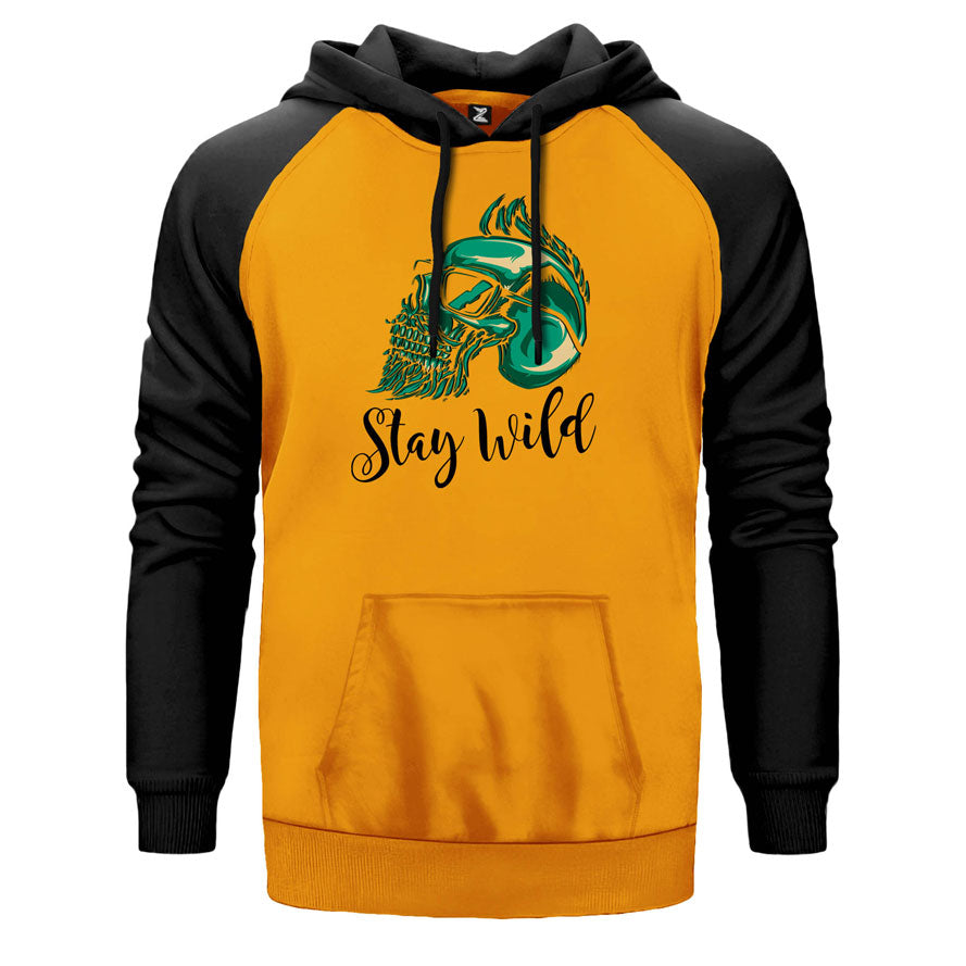 Stay Wild Çift Renk Reglan Kol Sweatshirt