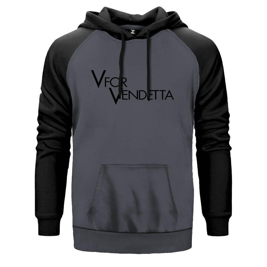 V For Vendetta Logo Çift Renk Reglan Kol Sweatshirt