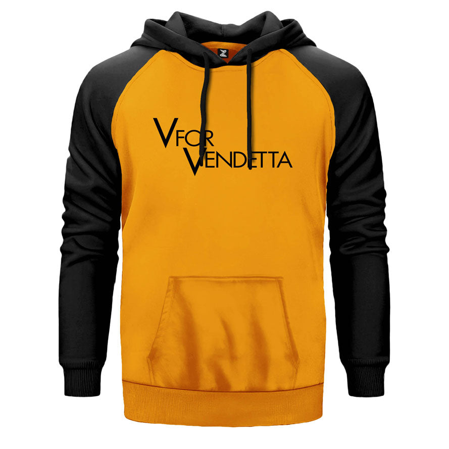 V For Vendetta Logo Çift Renk Reglan Kol Sweatshirt