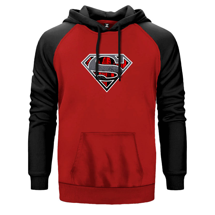 Superman Dark Legend Çift Renk Reglan Kol Sweatshirt