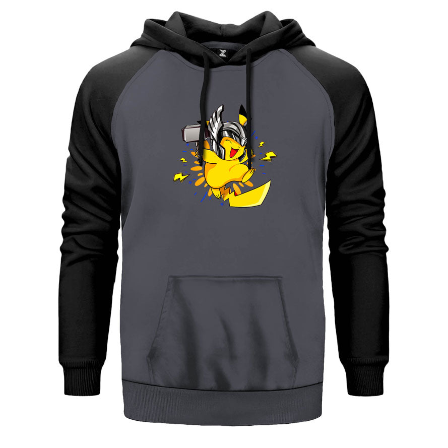 Pikachu Thor Çift Renk Reglan Kol Sweatshirt