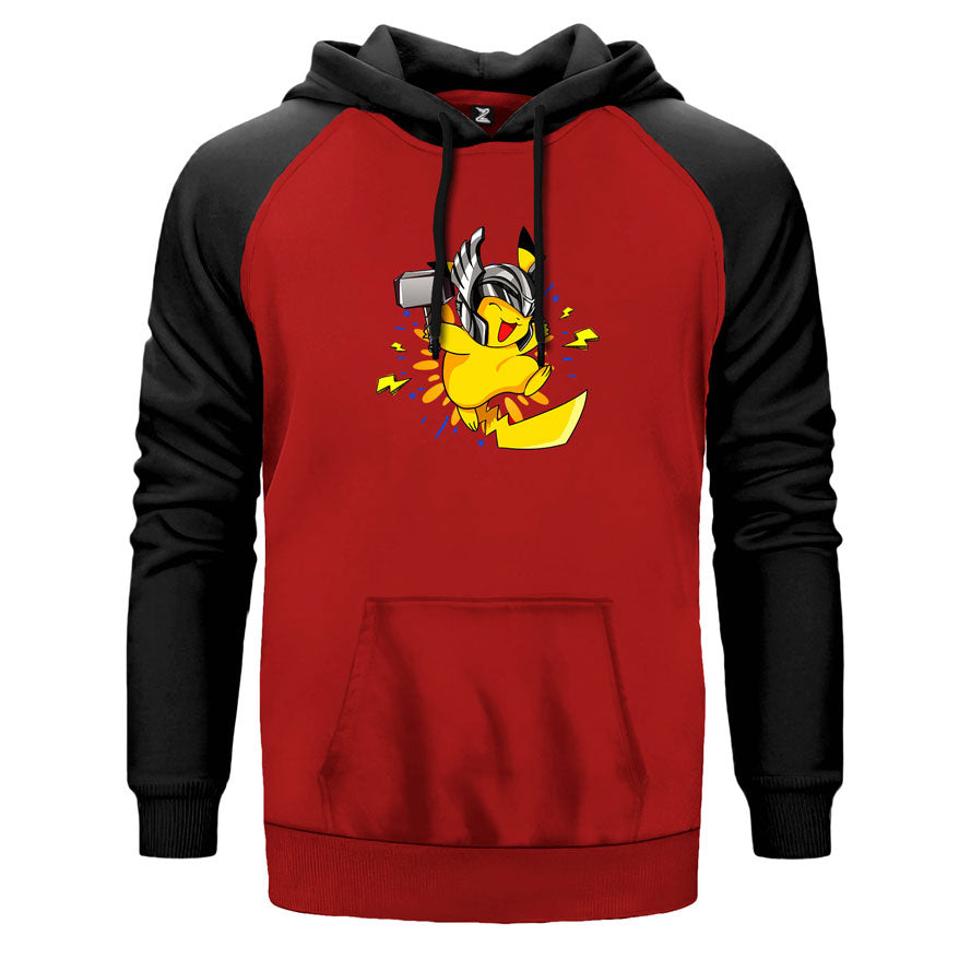 Pikachu Thor Çift Renk Reglan Kol Sweatshirt