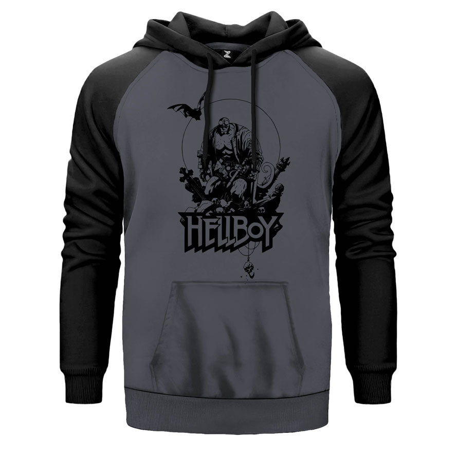 HellBoy Hunter Çift Renk Reglan Kol Sweatshirt