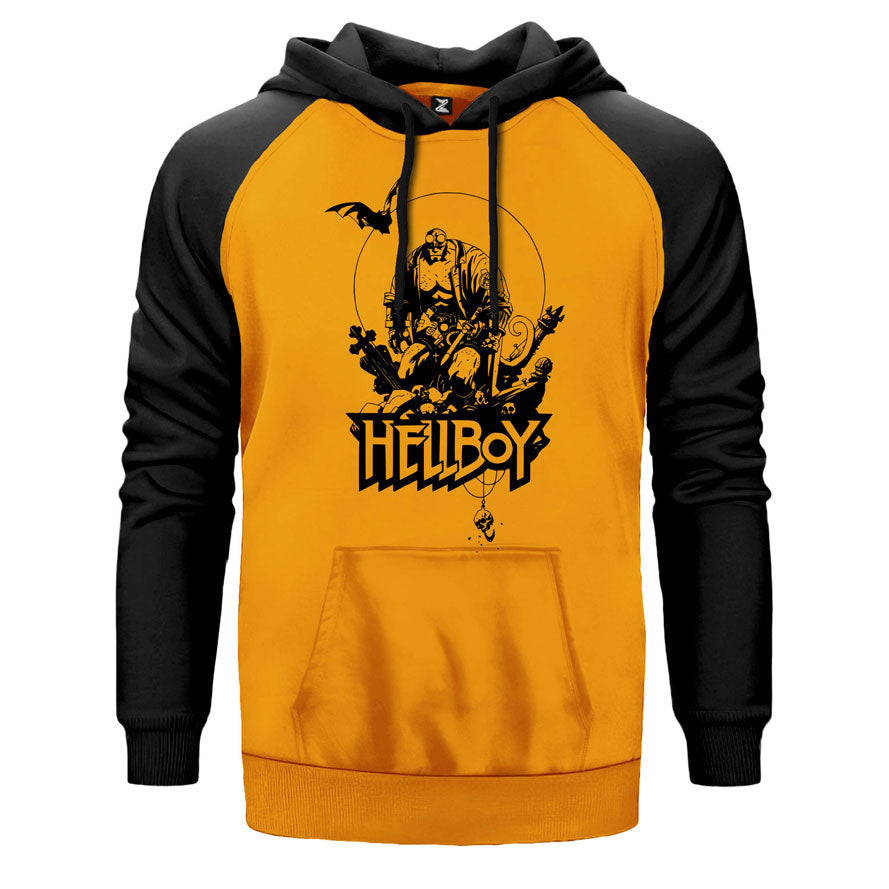 HellBoy Hunter Çift Renk Reglan Kol Sweatshirt