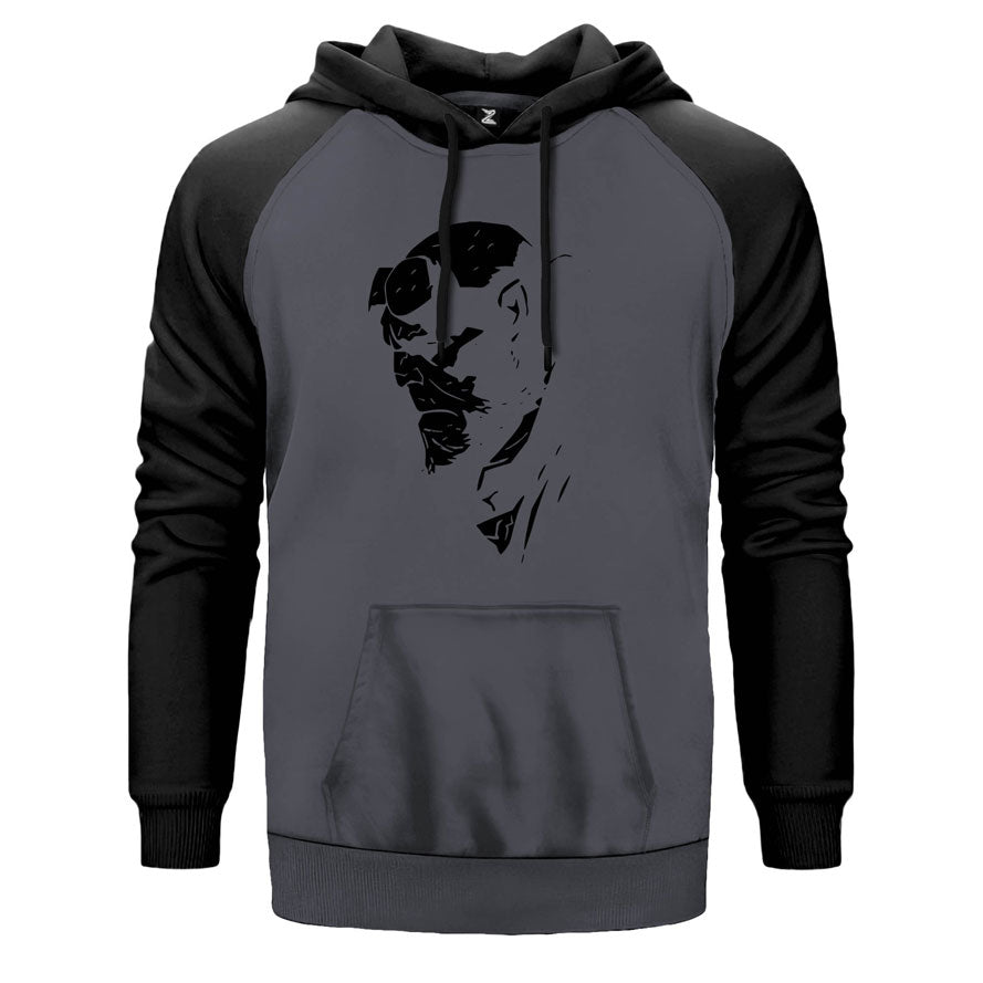 HellBoy Face Çift Renk Reglan Kol Sweatshirt