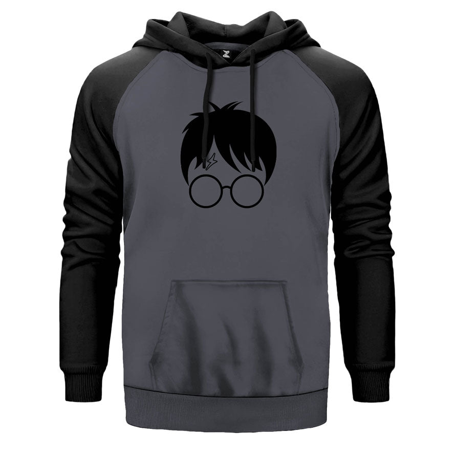 Harry Potter Head Çift Renk Reglan Kol Sweatshirt