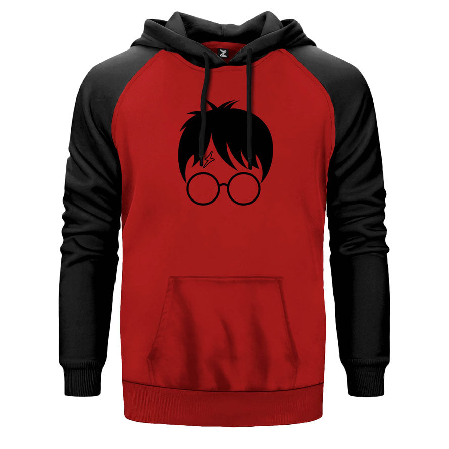 Harry Potter Head Çift Renk Reglan Kol Sweatshirt