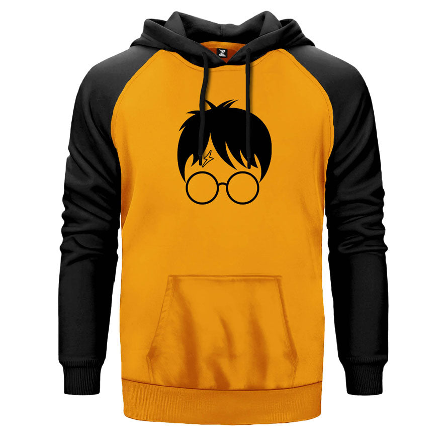 Harry Potter Head Çift Renk Reglan Kol Sweatshirt