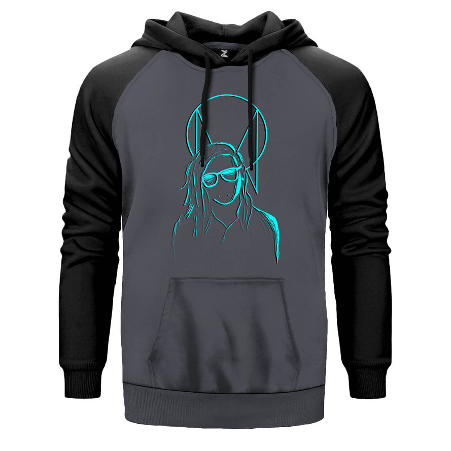 Skrillex Silliuette Çift Renk Reglan Kol Sweatshirt