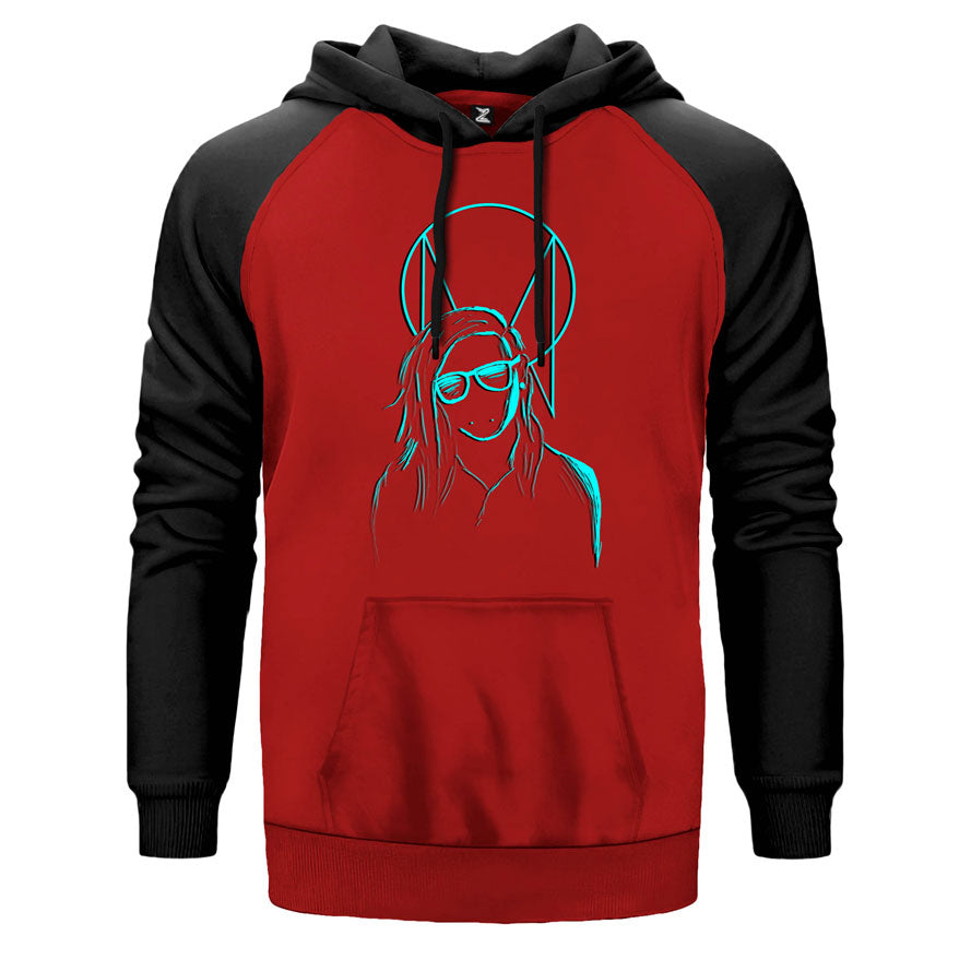 Skrillex Silliuette Çift Renk Reglan Kol Sweatshirt