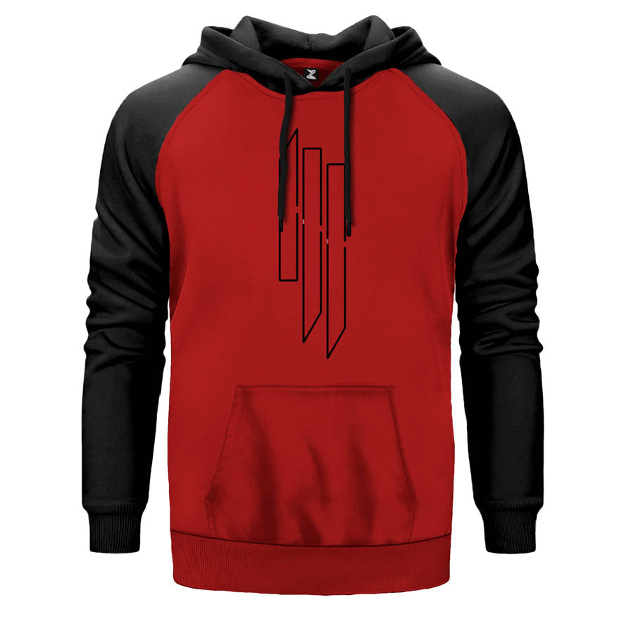 Skrillex Outline Çift Renk Reglan Kol Sweatshirt