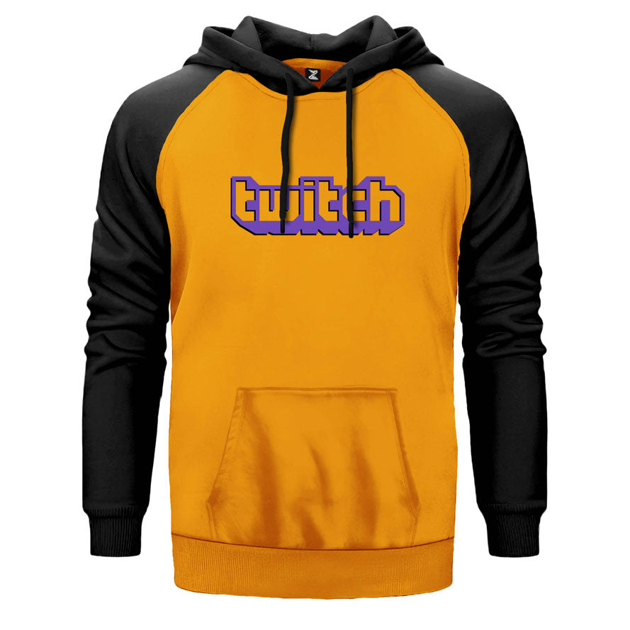 Twitch Logo2 Çift Renk Reglan Kol Sweatshirt