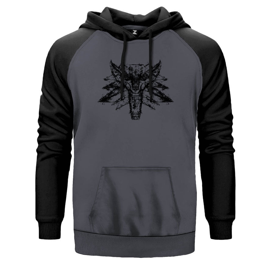 The Witcher Smoke Wolf Çift Renk Reglan Kol Sweatshirt