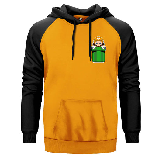 Super Mario Pocket Çift Renk Reglan Kol Sweatshirt