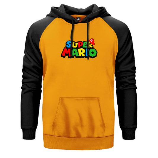 Super Mario Logo Çift Renk Reglan Kol Sweatshirt