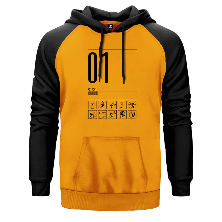 Portal Aperture Level 1 Çift Renk Reglan Kol Sweatshirt