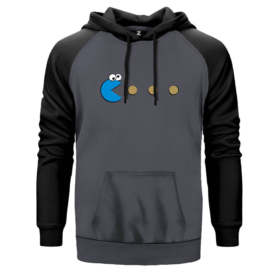 Pac Man Blue Çift Renk Reglan Kol Sweatshirt