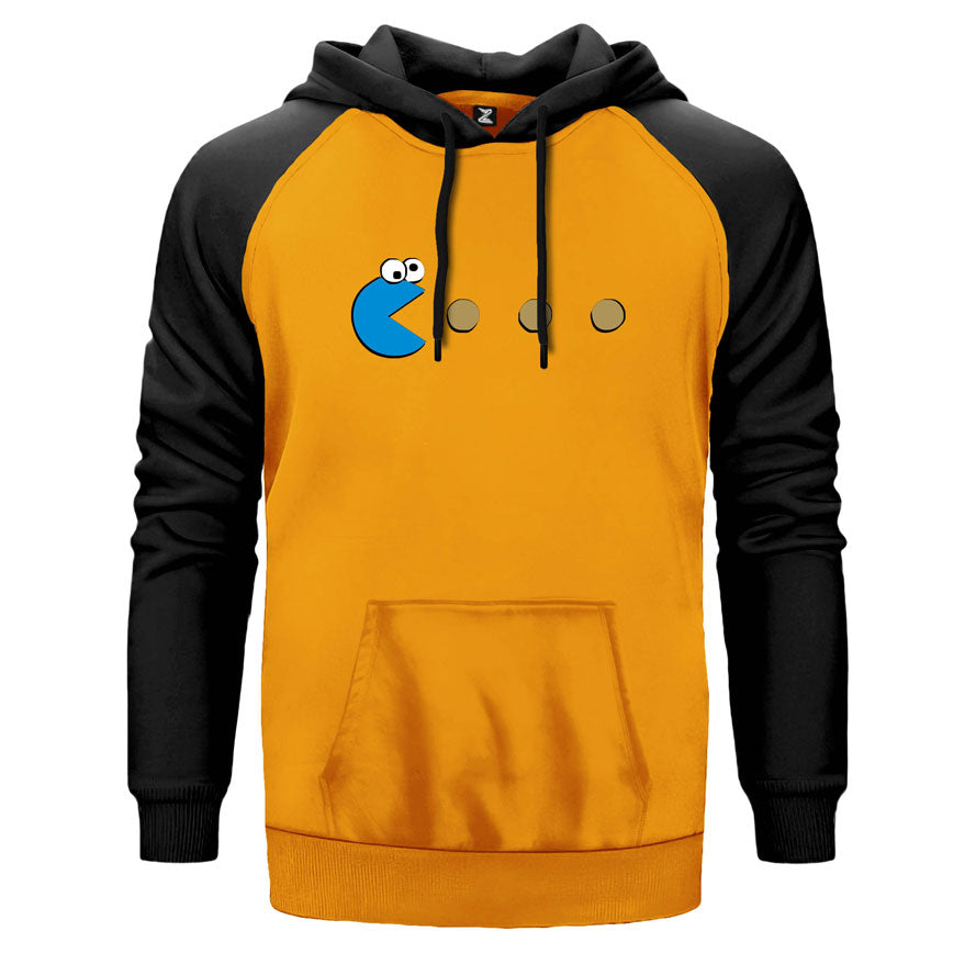 Pac Man Blue Çift Renk Reglan Kol Sweatshirt