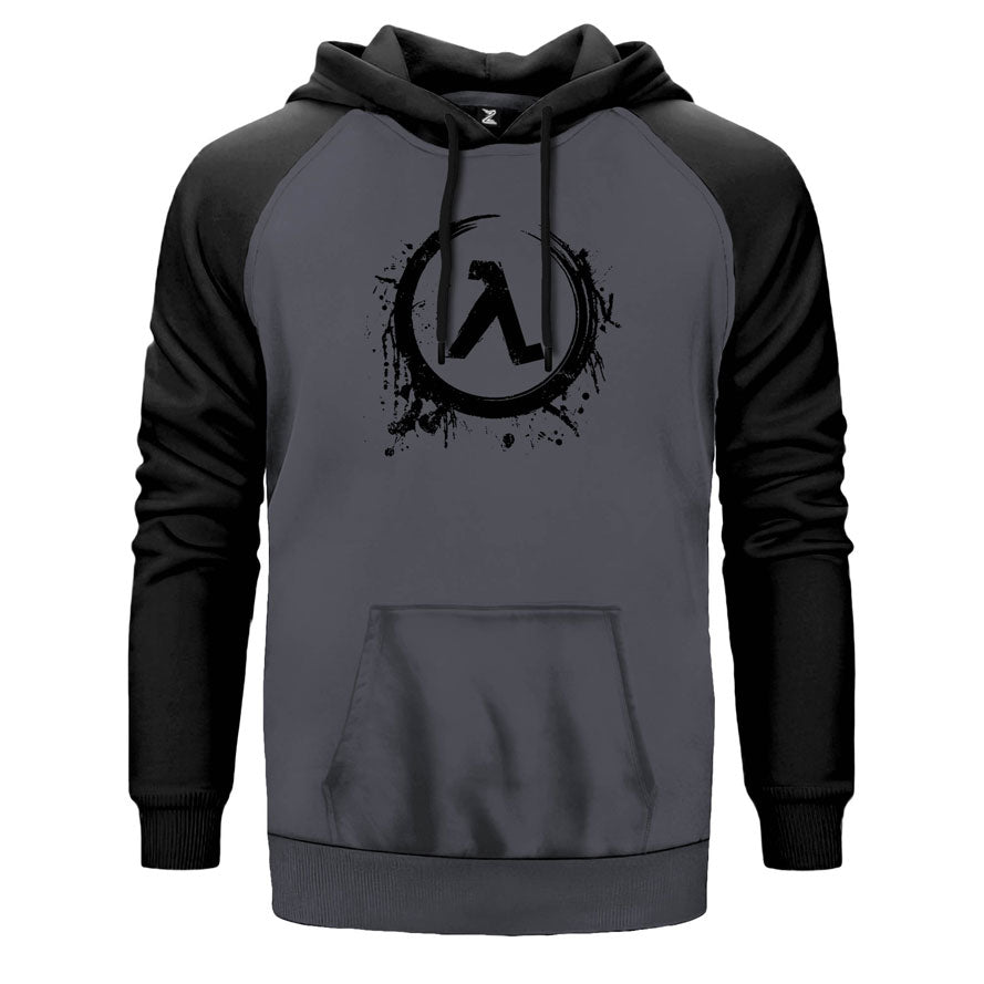 Half Life Logo Splash Çift Renk Reglan Kol Sweatshirt